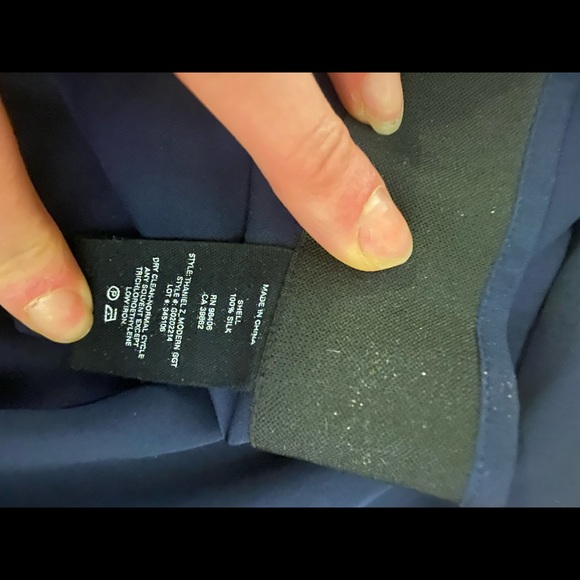 Theory women’s cropped 100% silk pants size 6 NAVY - Picture 2 of 8